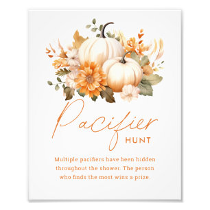 Kleine Pompoen Fopspeen Jacht Baby Shower Bord Foto Afdruk