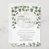 Kleine pompoen genderneutraal groen baby shower kaart (Voorkant)