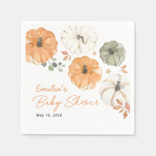 Kleine Pompoen Geslacht Neutrale Baby Shower Maatw Servet