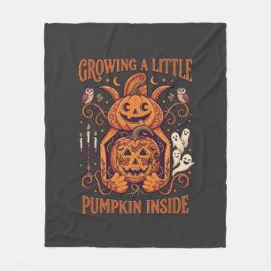 Kleine pompoen groeit in Halloween pompoenen G Fleece Deken