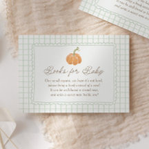 Kleine Pompoen Groene Gingham Baby Shower