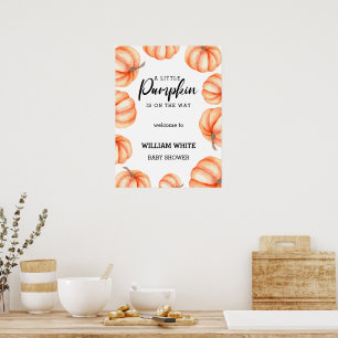 Kleine Pompoen Halloween Herfst Baby Welkom Poster