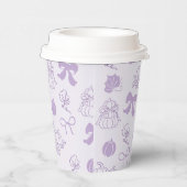 Kleine pompoen handgetekende paarse Baby shower Papieren Bekers (Rechts)