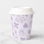 Kleine pompoen handgetekende paarse Baby shower Papieren Bekers (Voorkant)