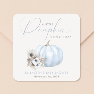Kleine Pompoen Herfst Baby Jongens Shower Vierkante Sticker
