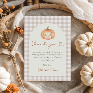 Kleine Pompoen Herfst Baby Shower Bedankkaart