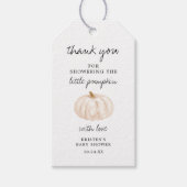 Kleine Pompoen Herfst Baby Shower Bedankt Cadeaulabel (Voorkant)