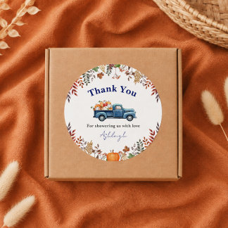 Kleine Pompoen Herfst Baby Shower Bedankt Stickers