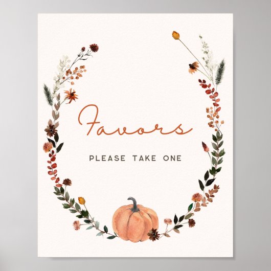 Kleine pompoen Herfst Baby shower gunsten Poster (Voorkant)