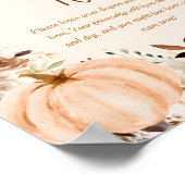 Kleine Pompoen Herfst Baby shower Luier Raffle Tek Poster (Hoek)