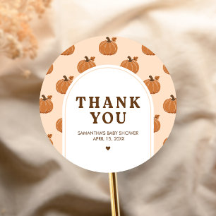 Kleine Pompoen Herfst Baby Shower Ronde Sticker
