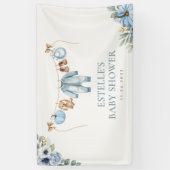 Kleine Pompoen Herfst Blauwe Bloemige Jongen Baby Spandoek (Verticaal)