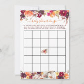 Kleine Pompoen Herfst Bloemen Baby shower Bingo Ka Kaart (Voorkant)