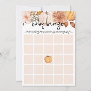 Kleine Pompoen Herfst Bloemen Baby shower Bingo Ka Kaart