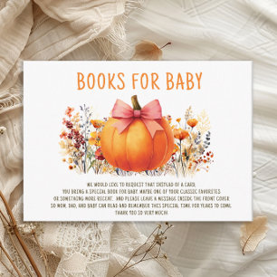 Kleine Pompoen Herfst Bloemen Meisje Boeken voor B Informatiekaartje