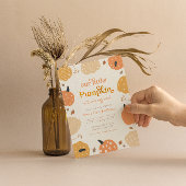 Kleine pompoen herfst eerste verjaardag kaart