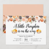 kleine pompoen herfst florale baby shower kaart (Voorkant / Achterkant)