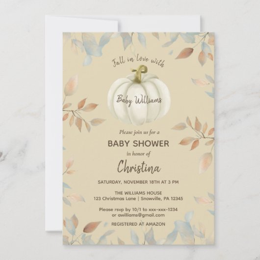 Kleine Pompoen Herfst Geslacht Neutraal Baby showe Kaart (Voorkant)