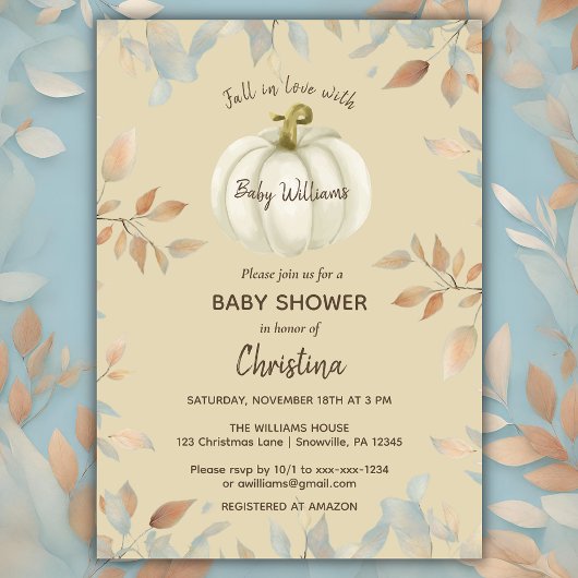 Kleine Pompoen Herfst Geslacht Neutraal Baby showe Kaart