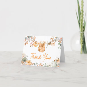 Kleine Pompoen Herfst Herfst Baby shower Bedankkaart