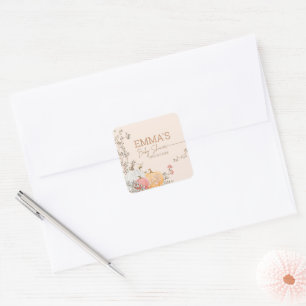 Kleine Pompoen Herfst Herfst Baby shower Vierkante Sticker