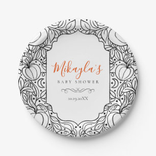 Kleine Pompoen Herfst Herfst Halloween Baby shower Papieren Bordje
