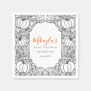 Kleine Pompoen Herfst Herfst Halloween Baby shower Servet