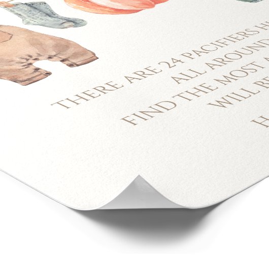 Kleine Pompoen Herfst Kleding Boy Pacifier Hunt Poster (Hoek)