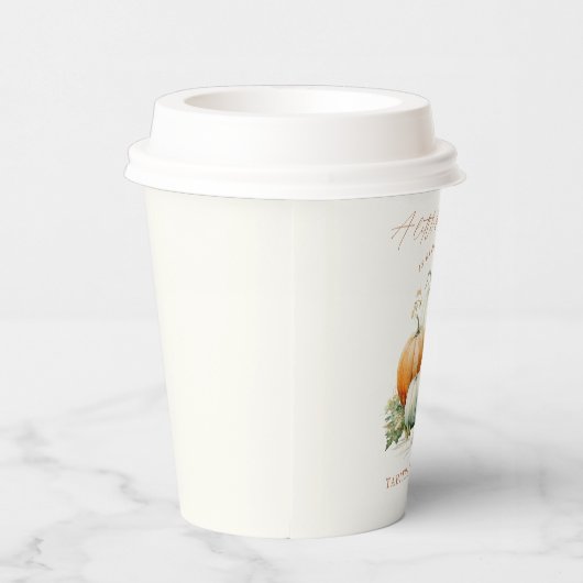 Kleine Pompoen Herfst Neutraal Baby shower Papieren Bekers (Rechts)