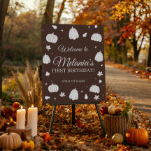 Kleine Pompoen Herfst Verjaardags Welkomstbord