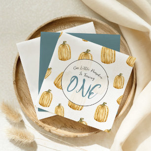 Kleine pompoen Herfst Waterverf Boy Verjaardag Servet