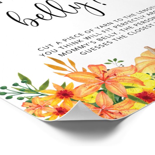 kleine pompoen hoe groot is mama's buikspel poster (Hoek)