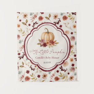 Kleine Pompoen is Op Komst Baby Shower Achtergrond Wandkleed