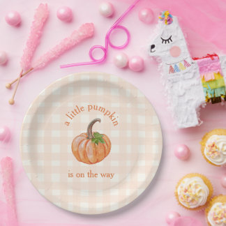 Kleine Pompoen Is Op Komst Baby Shower Papieren Bordje