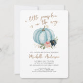 Kleine Pompoen Is Op Weg Baby Shower Kaart (Voorkant)