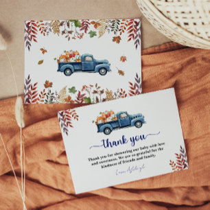 Kleine Pompoen Jongen Baby Shower Bedankkaart