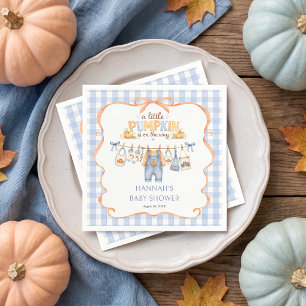 Kleine Pompoen Jongen Herfst Baby Shower Servet