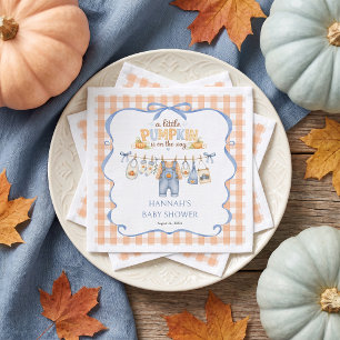 Kleine Pompoen Jongen Herfst Baby Shower Servet