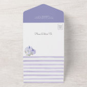 Kleine Pompoen Lavendel Rozen Baby shower All In One Uitnodiging (Buitenkant)