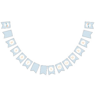 Kleine Pompoen lichtblauwe vrachtwagen Baby Shower Vlaggetjes