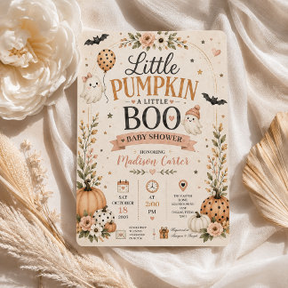 Kleine Pompoen Little Boo Halloween Baby Shower Kaart