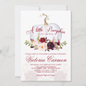 Kleine pompoen Marsala en Blush Baby shower Kaart (Voorkant)