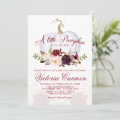 Kleine pompoen Marsala en Blush Baby shower Kaart (Staand voorkant)