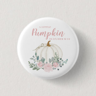 Kleine Pompoen Meisje Baby Shower Ronde Button 3,2 Cm
