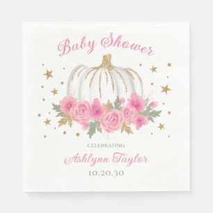 Kleine Pompoen Meisje Baby Shower Servet