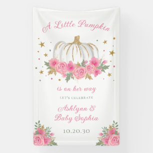 Kleine Pompoen Meisje Baby Shower Spandoek