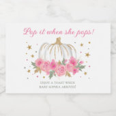 Kleine pompoen meisje Pop het als ze Pop Sparkling Wijnetiket (Enkel label)