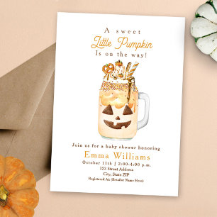 Kleine pompoen milkshake halloween Baby shower Kaart