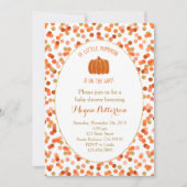 Kleine pompoen onderweg! uitnodiging tot baby show (Voorkant)