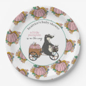 Kleine pompoen op de Way Girl Baby shower Papieren Bordje (Voorkant)
